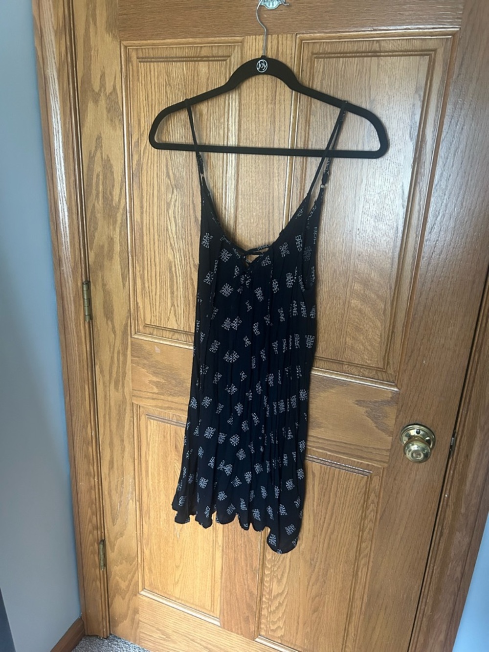 Roxy Black Printed Chemise Slip Dress